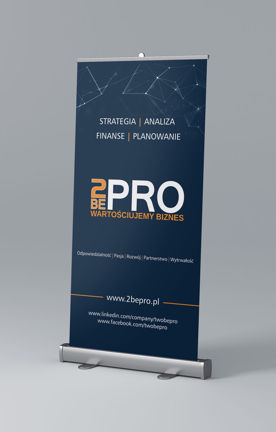 2BePro — roll-up reklamowy, projekt Paradiz Art