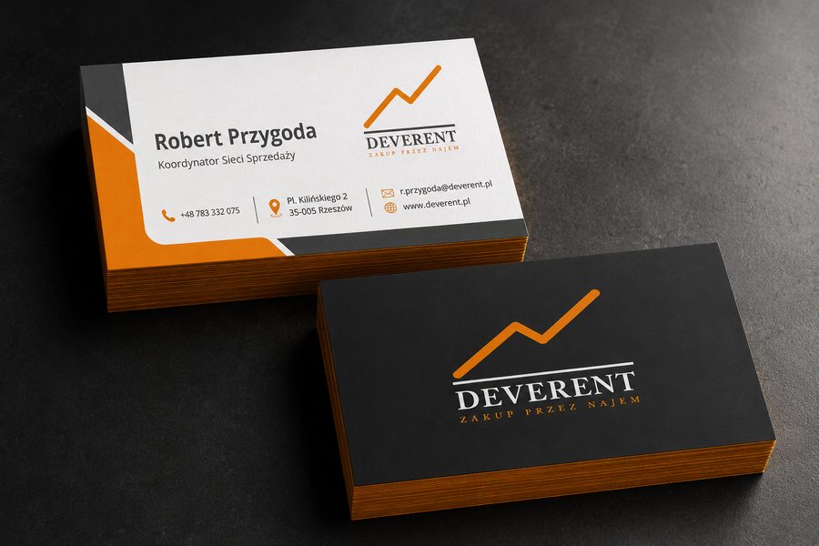Deverent — wizytówki, projekt Paradiz Art