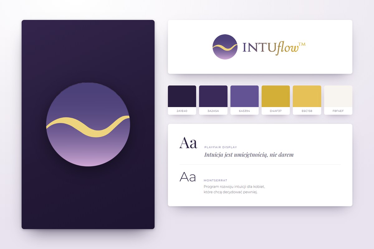 INTUflow — własna identyfikacja wizualna: znak, paleta i typografia