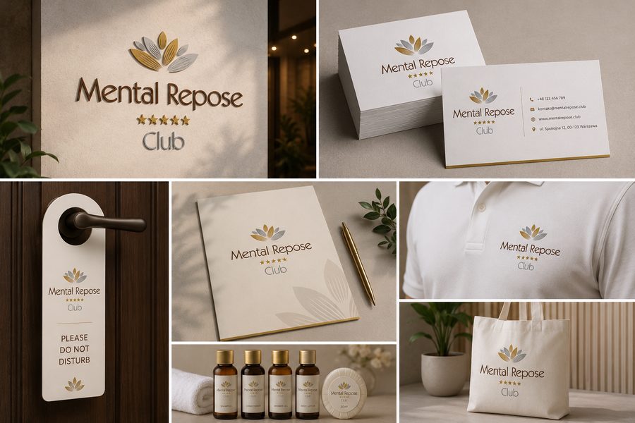 Mental Repose Club — identyfikacja wizualna, projekt Paradiz Art