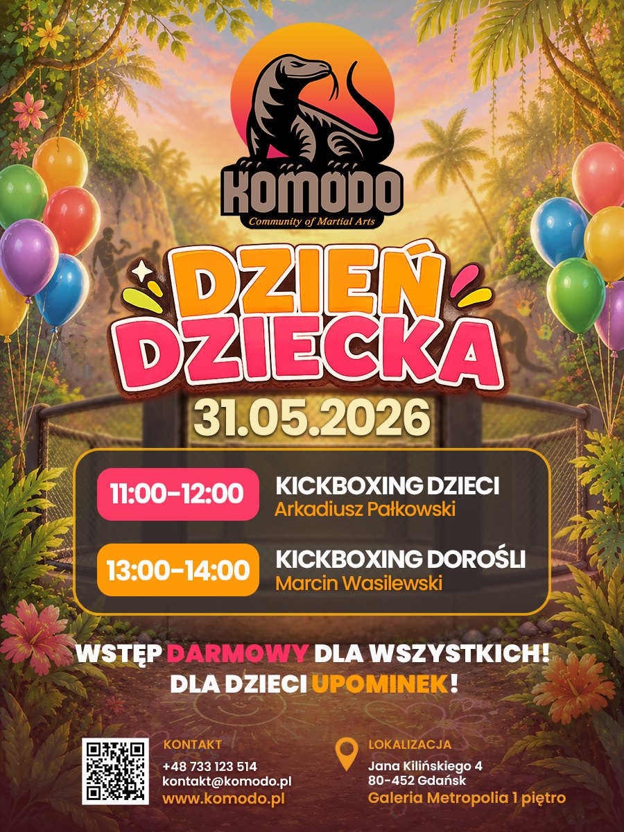 Komodo — plakat na Dzień Dziecka, projekt Paradiz Art