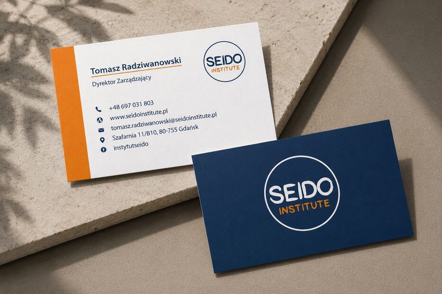 Seido Institute — wizytówki, projekt Paradiz Art