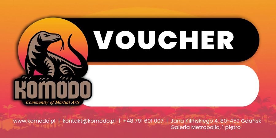 Komodo — voucher rabatowy do sklepu klubu, projekt Paradiz Art