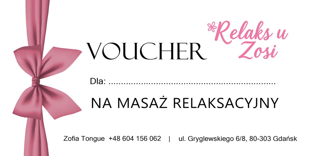Relaks u Zosi — voucher na masaż, projekt Paradiz Art