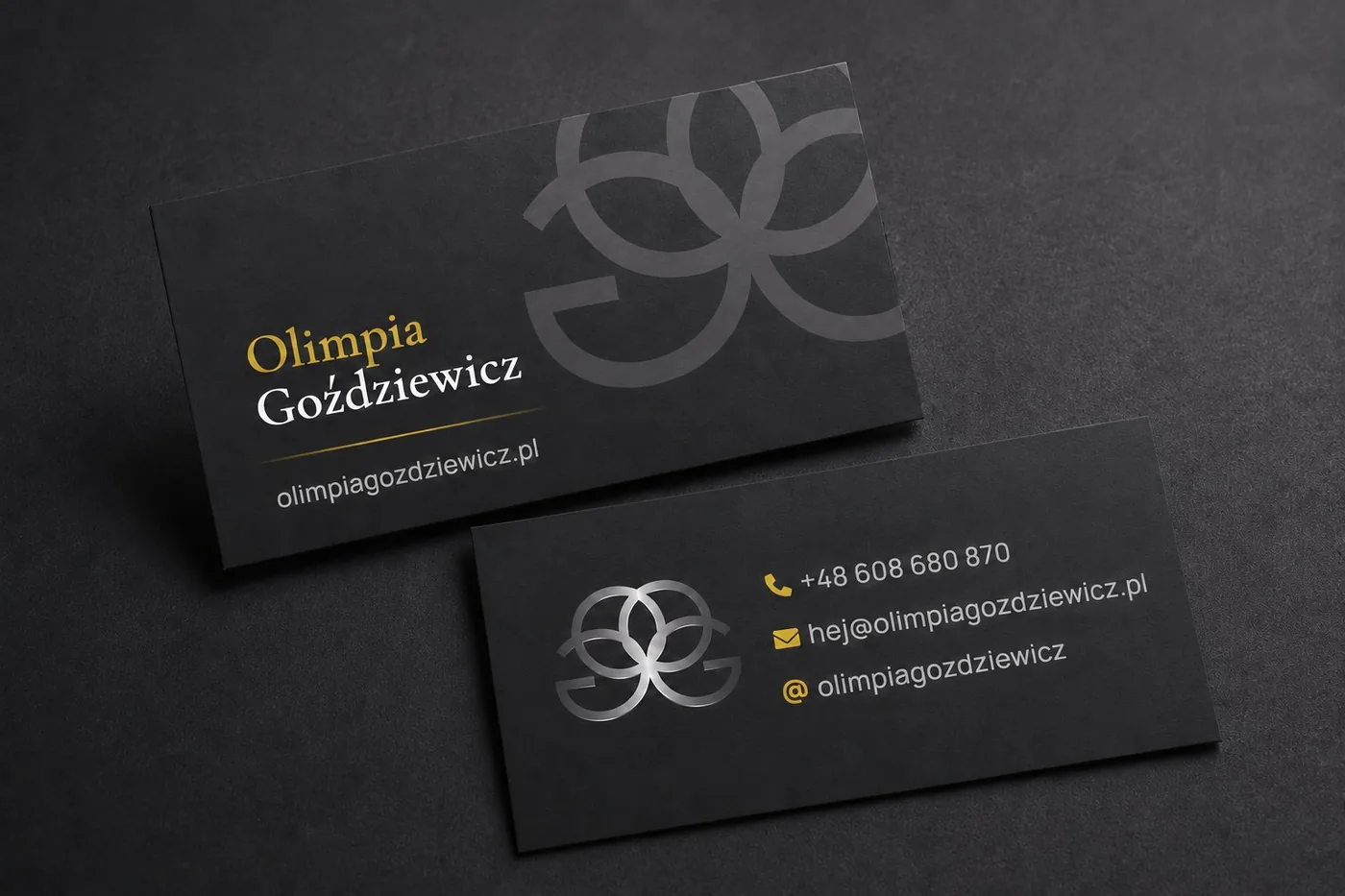 Olimpia Goździewicz — wizytówki, wersja aktualna