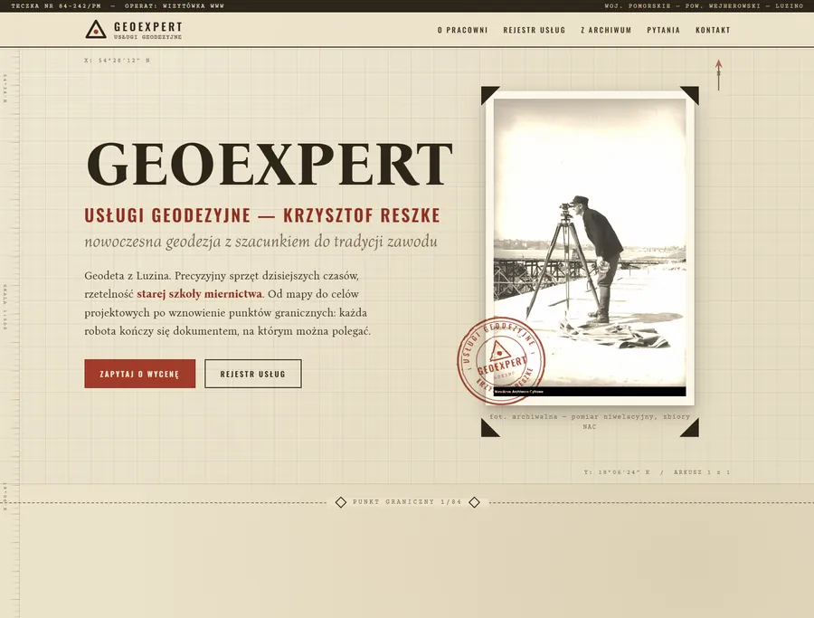 Geoexpert — wizytówka pracowni geodezyjnej