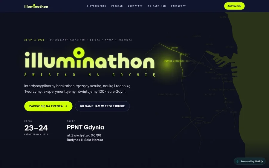 Illuminathon 2026 — strona wydarzenia, hackathon na 100-lecie Gdyni