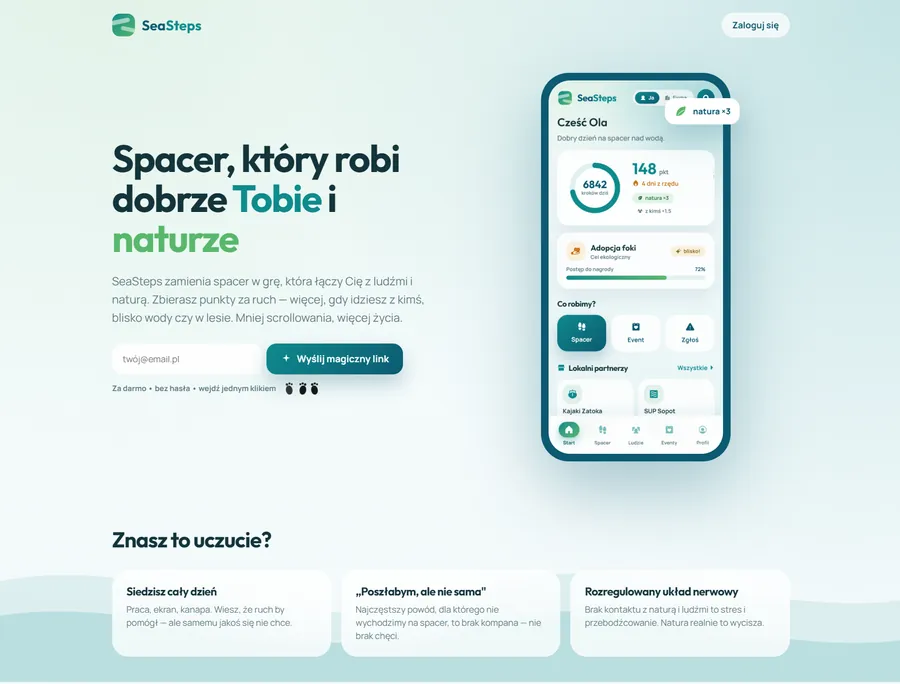 SeaSteps — landing aplikacji