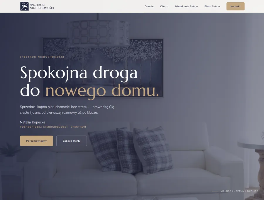 Spectrum Nieruchomości — strona pośredniczki
