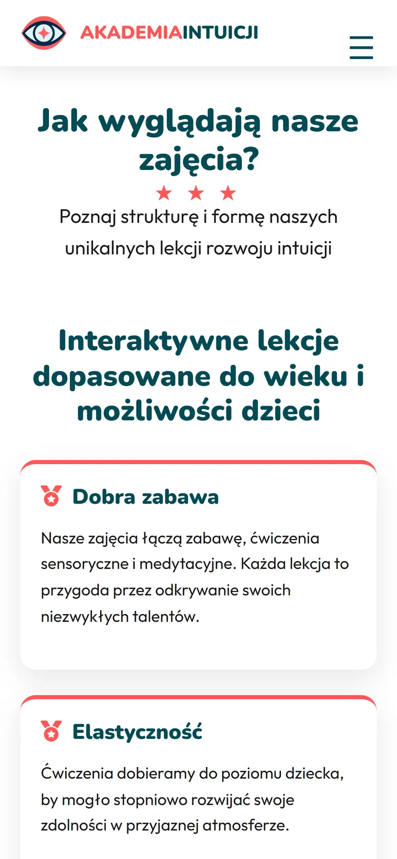 Sekcja o przebiegu zajęć na telefonie