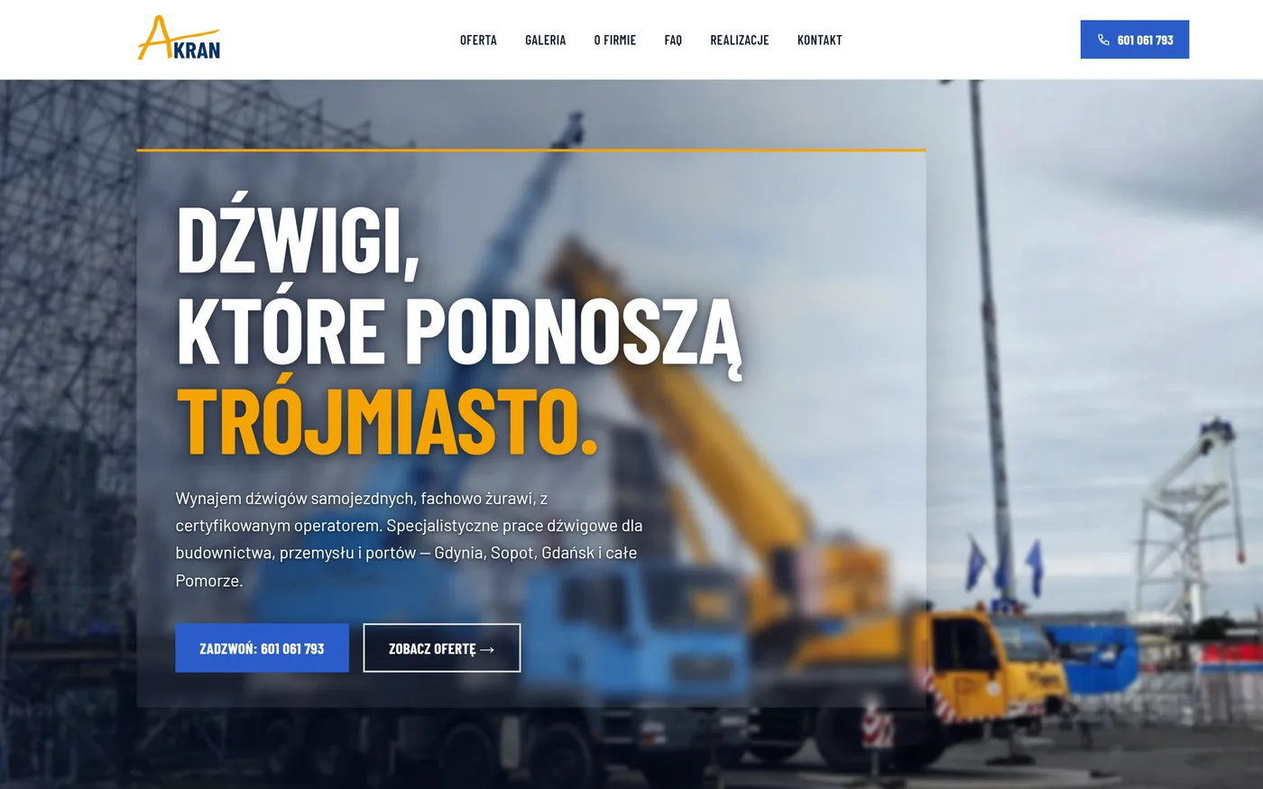 Strona główna akran.pl na komputerze