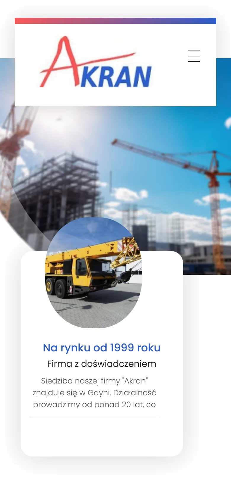 Poprzednia strona akran.pl na telefonie