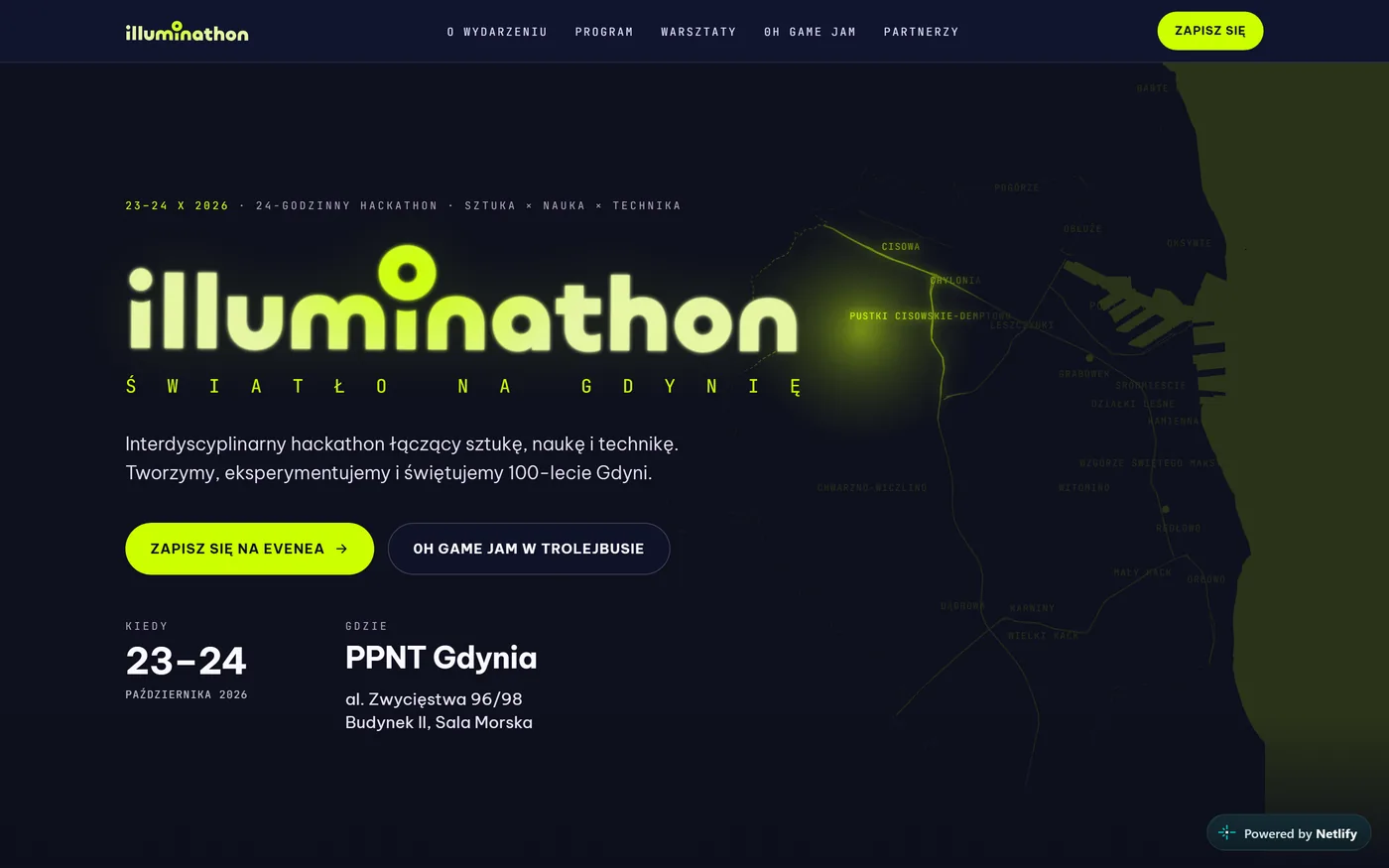 Strona Illuminathon 2026 na komputerze