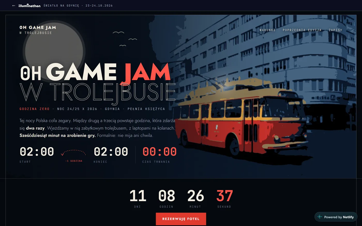 Zakładka 0h Game Jam w trolejbusie na komputerze