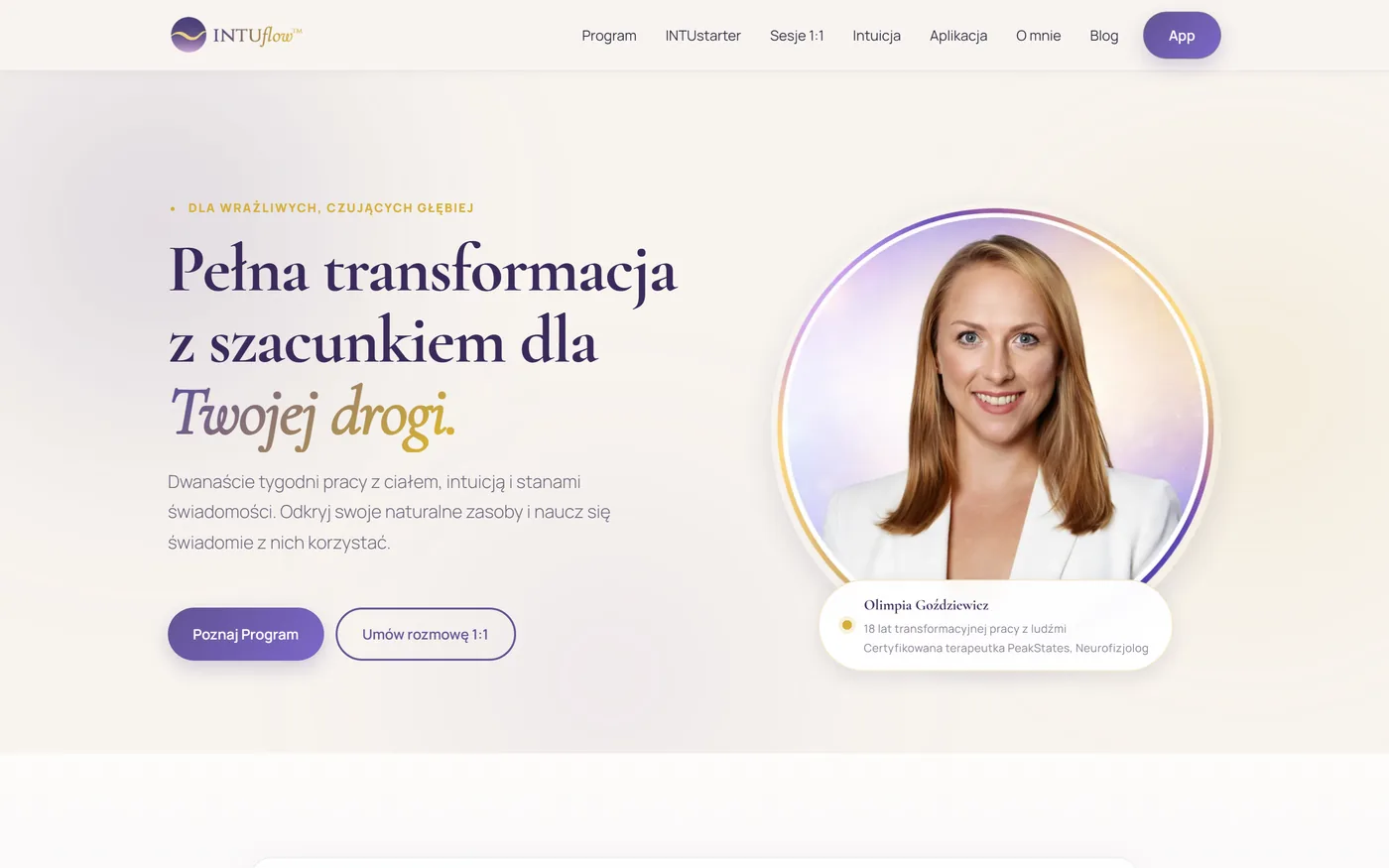 Strona intuflow.pl na komputerze