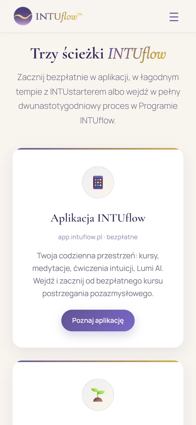 Sekcja trzech ścieżek wejścia na telefonie