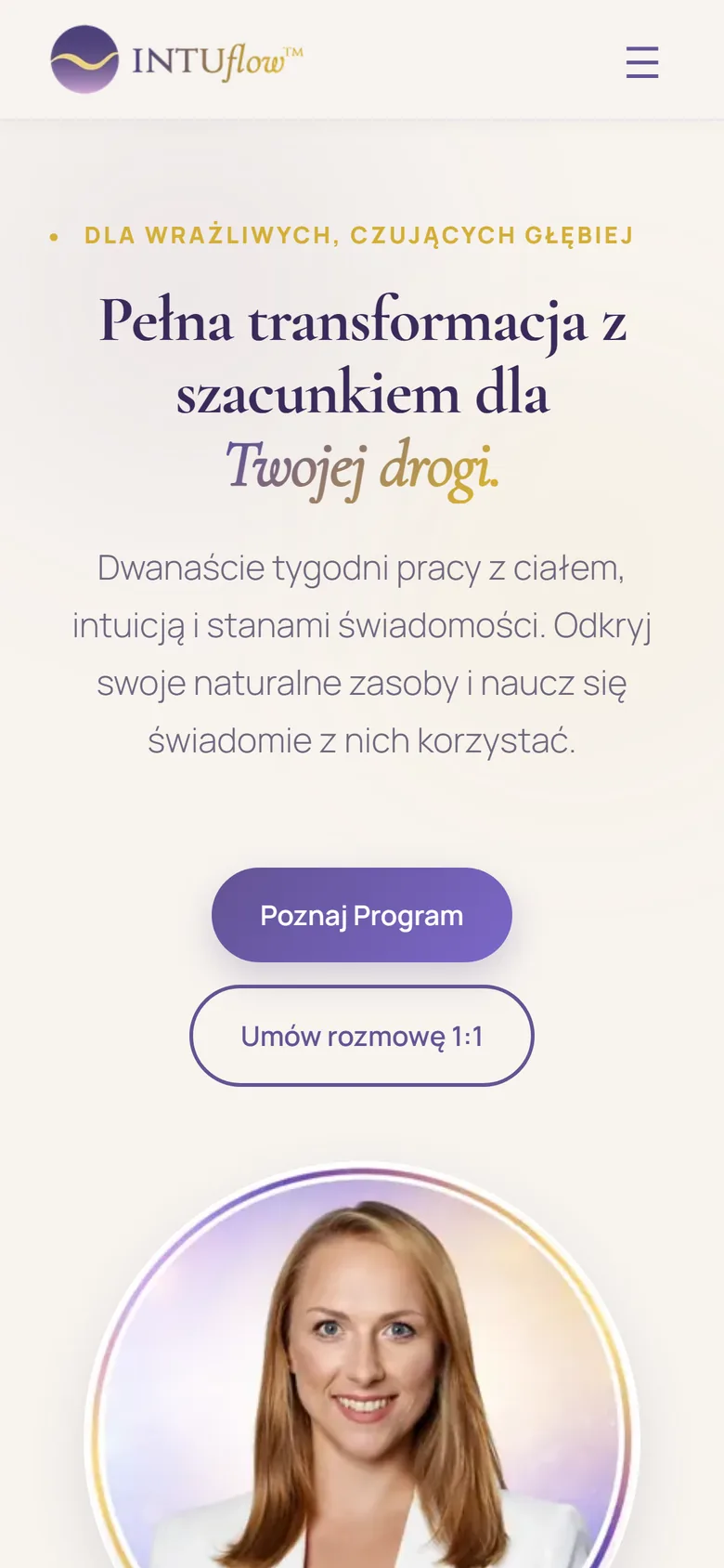 Strona intuflow.pl na telefonie
