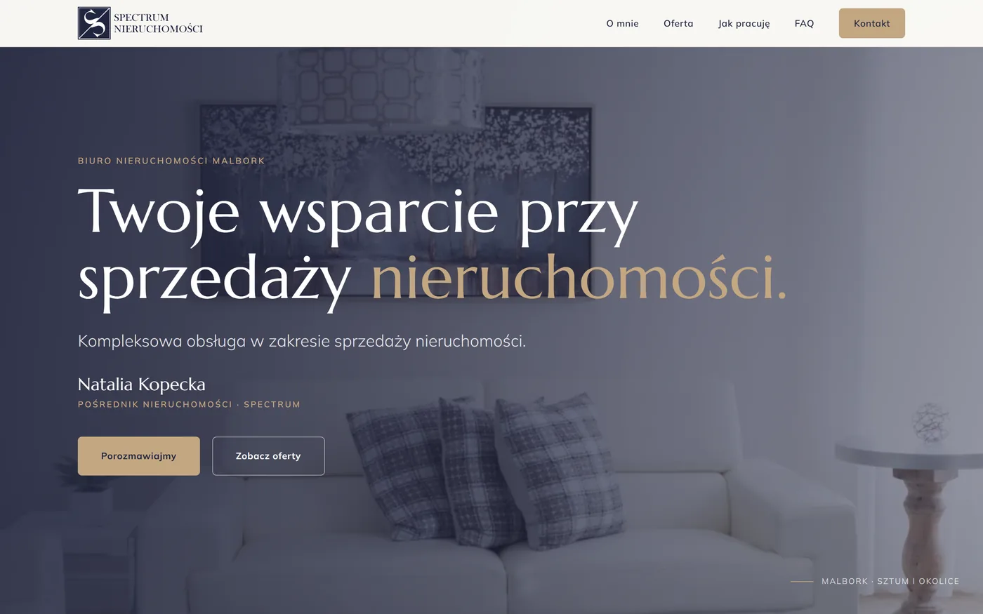 Strona główna spectrum-nieruchomosci.pl na komputerze