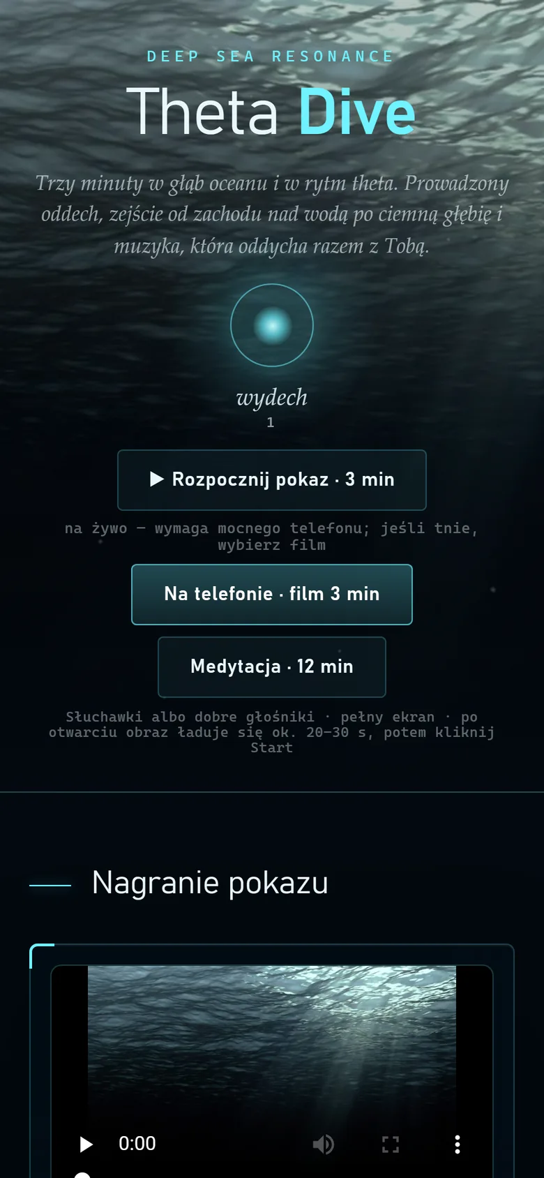 Theta Dive na telefonie